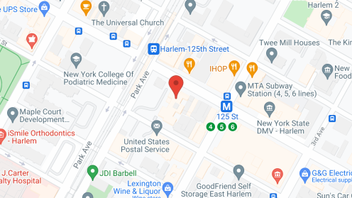 Map of the neighborhood around Northern Manhattan Nursing