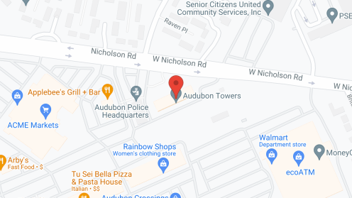 Map of the neighborhood around Audubon Towers