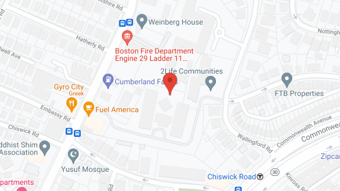 Map of the neighborhood around Jewish Community Housing