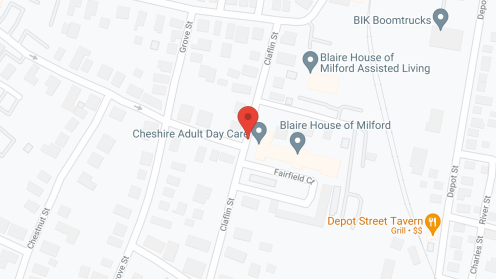Map of the neighborhood around Blaire House of Milford Assisted Living