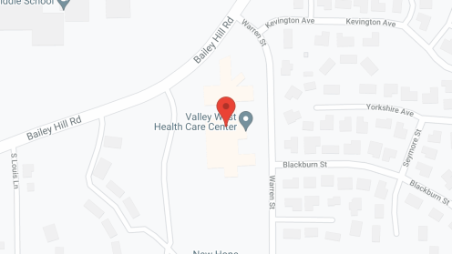 Map of the neighborhood around Valley West Health Care Ctr