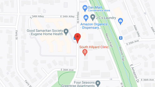 Map of the neighborhood around Eugene Good Samaritan Abby
