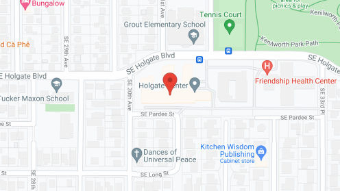 Map of the neighborhood around Holgate Center