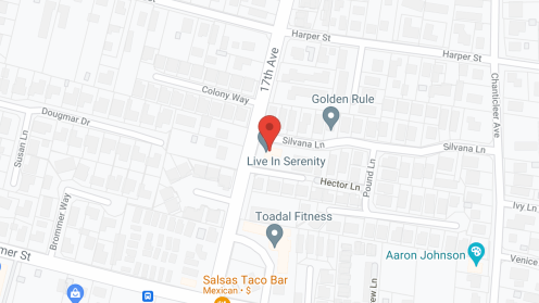 Map of the neighborhood around Live In Serenity