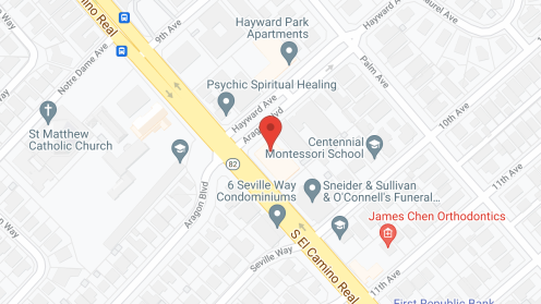 Map of the neighborhood around Sunrise of San Mateo