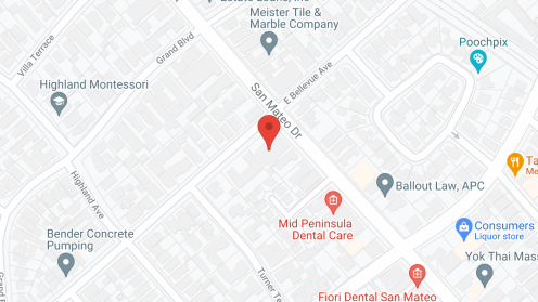 Map of the neighborhood around San Mateo Convalescent Hospital