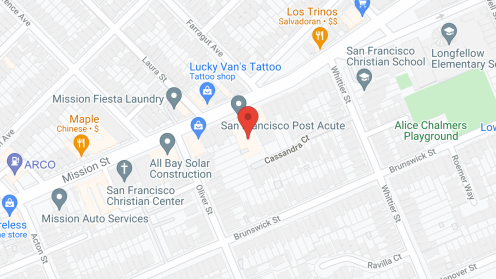 Map of the neighborhood around San Francisco Post Acute