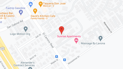Map of the neighborhood around California Manor