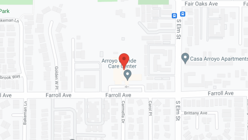 Map of the neighborhood around Arroyo Grande Care Center