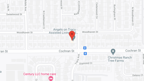 Map of the neighborhood around Angels on Tracy