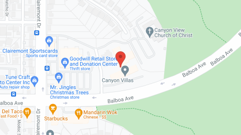 Map of the neighborhood around Canyon Villas