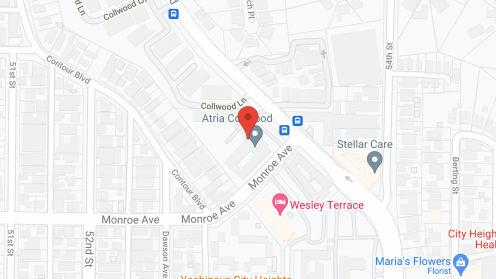 Map of the neighborhood around Atria Collwood