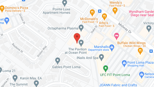 Map of the neighborhood around Point Loma Post Acute Center