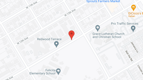 Map of the neighborhood around Redwood Terrace, a CCRC