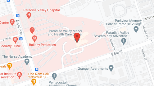 Map of the neighborhood around Paradise Valley Manor