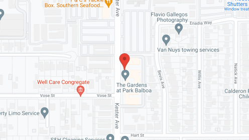 Map of the neighborhood around The Gardens at Park Balboa