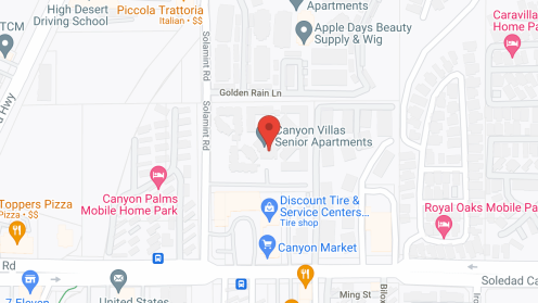 Map of the neighborhood around Canyon Villas Apartments