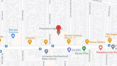 Map of the neighborhood around Pasadena Highlands