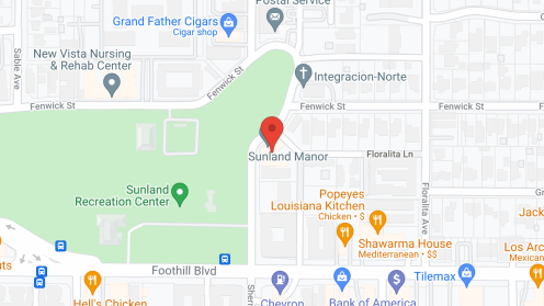 Map of the neighborhood around Sunshine Manor-UNLICENSED