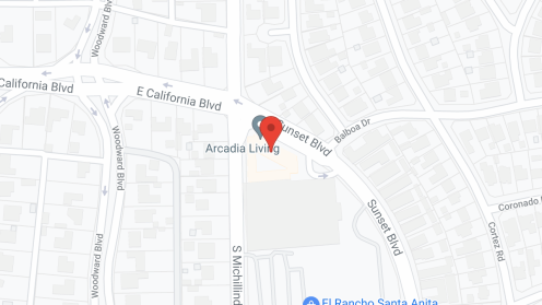 Map of the neighborhood around Arcadia Living