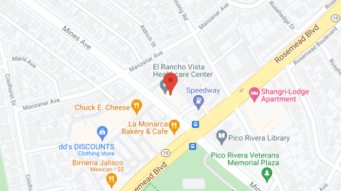 Map of the neighborhood around El Rancho Vista Convalescent