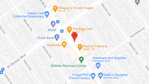 Map of the neighborhood around The Plaza at Westwood