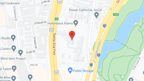 Map of the neighborhood around Hollenbeck Palms, a CCRC