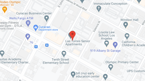 Map of the neighborhood around Las Torres Senior Apartments