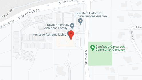 Map of the neighborhood around The Heritage at Carefree Senior Living