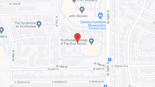 Map of the neighborhood around Scottsdale Village Square, A Pacifica Senior Living Community