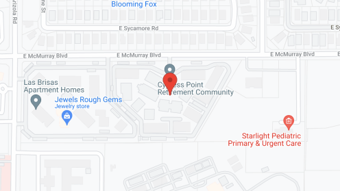 Map of the neighborhood around Cypress Point Retirement Community