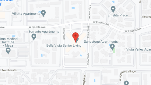 Map of the neighborhood around Bella Vista Senior Living