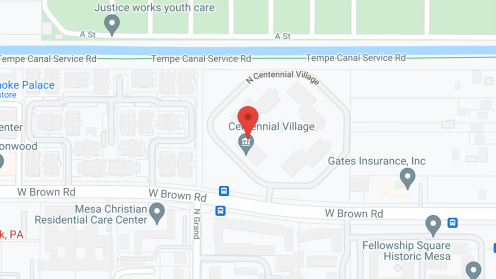 Map of the neighborhood around Centennial Village