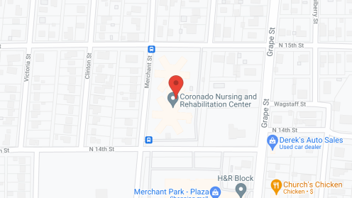Map of the neighborhood around Coronado Nursing Center