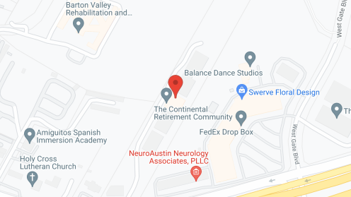 Map of the neighborhood around The Continental Retirement Community