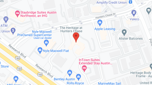 Map of the neighborhood around The Heritage at Hunters Chase