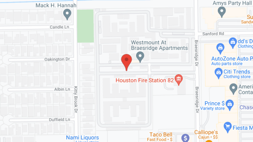 Map of the neighborhood around Braesridge Apartments