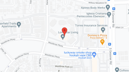 Map of the neighborhood around Lone Star Living