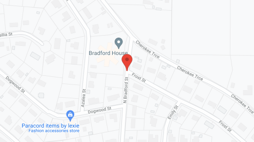 Map of the neighborhood around The Bradford House