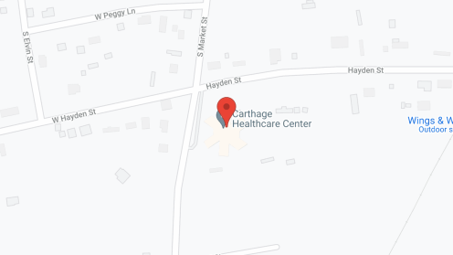 Map of the neighborhood around Carthage Health Care Ctr