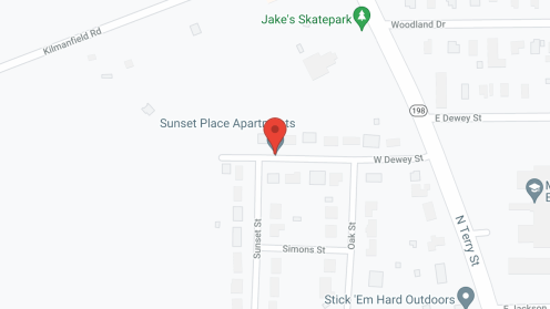 Map of the neighborhood around Three T Apartments
