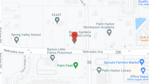 Map of the neighborhood around Bayou Gardens