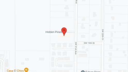 Map of the neighborhood around Hidden Pines