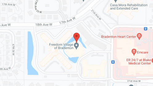 Map of the neighborhood around Freedom Village Bradenton, a CCRC