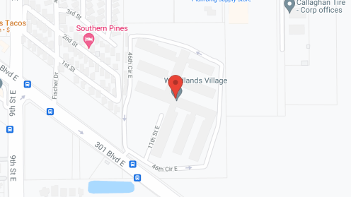 Map of the neighborhood around Woodlands Village