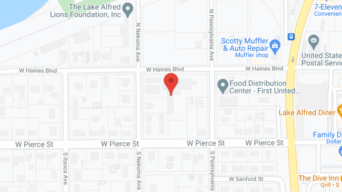 Map of the neighborhood around Lake Alfred Assisted Living