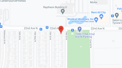 Map of the neighborhood around Tyrone Manor