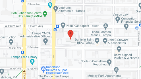 Map of the neighborhood around Palm Ave Baptist Tower