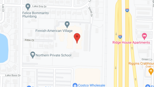 Map of the neighborhood around Finnish American Village