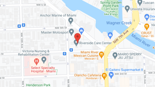 Map of the neighborhood around Riverside Care Center